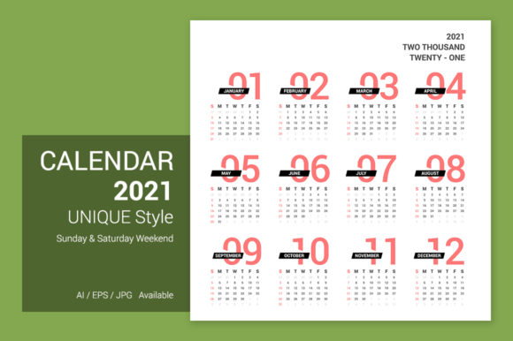 2021 Unique Design Calendar: A Creative Asset for Your Projects