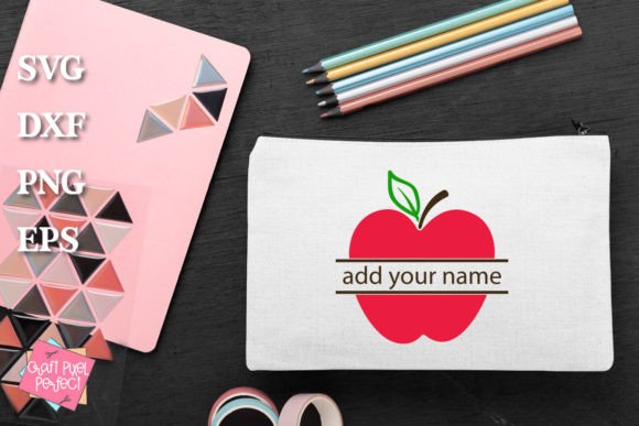 Apple Split Monogram Frame, School Svg: A Design Asset for Every Season