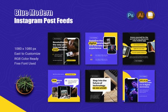 Blue Modern Instagram Post: A Template for Standout Content