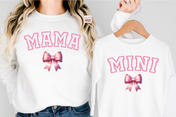 Coquette Mama Mini PNG Pink Bow Ribbon: A Sweet Design Accent