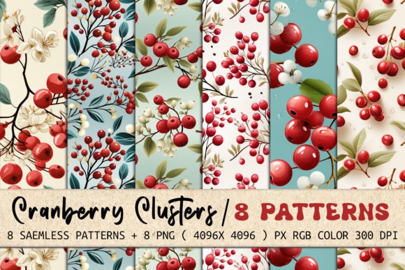 Cranberry Clusters: Unlocking 8 Seamless Patterns for Modern Design