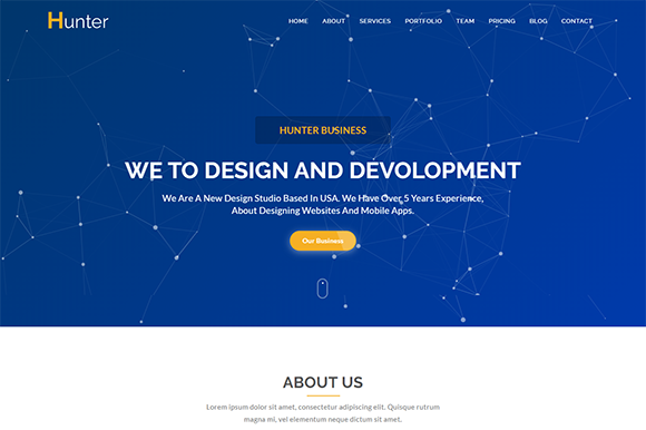 Hunter: A Corporate HTML5 Template with a Creative Edge