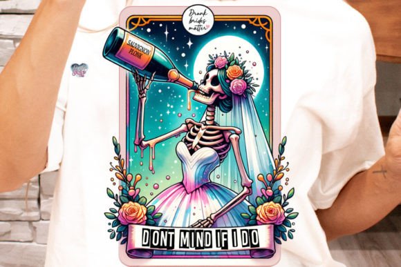 I Do Bride Tarot Card PNG Champagne: Instant Design Magic