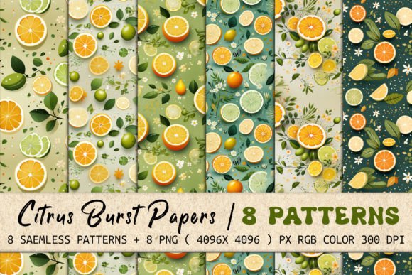 Infuse Energy with Citrus Burst Seamless Patterns