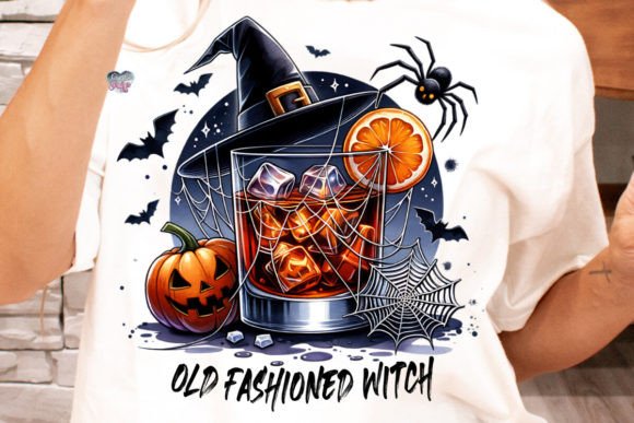 Old Fashioned Cocktail PNG Spooky Witch: A Designer's Gothic Dream