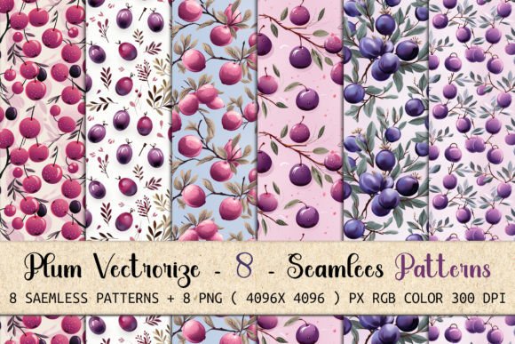 Plum Perfection Seamless Patterns: Your Design Toolkit