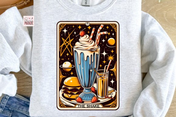 Tarot Card Retro Diner Milkshake PNG: A Vintage Design Gem