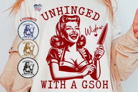 Unhinged Widow PNG: Your 1940s Crazy Mom Design Asset